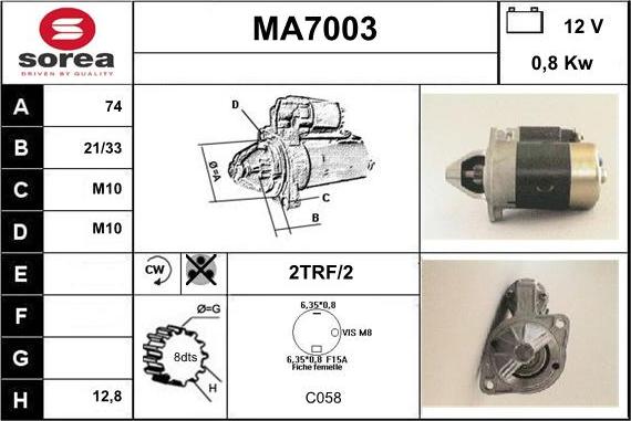 Sera MA7003 - Démarreur cwaw.fr