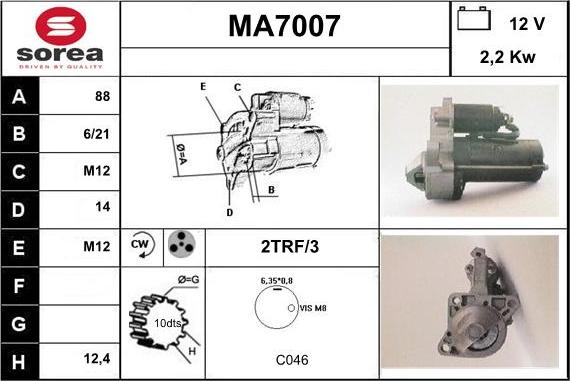 Sera MA7007 - Démarreur cwaw.fr