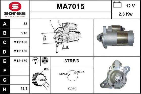 Sera MA7015 - Démarreur cwaw.fr