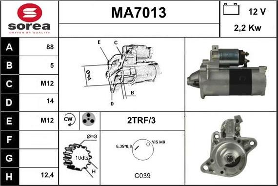 Sera MA7013 - Démarreur cwaw.fr