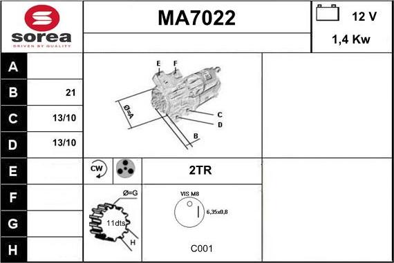 Sera MA7022 - Démarreur cwaw.fr