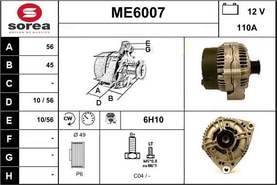 Sera ME6007 - Alternateur cwaw.fr