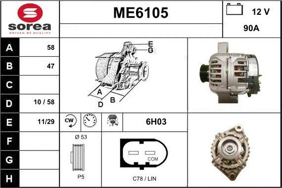 Sera ME6105 - Alternateur cwaw.fr