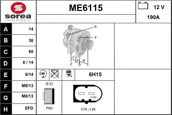 Sera ME6115 - Alternateur cwaw.fr