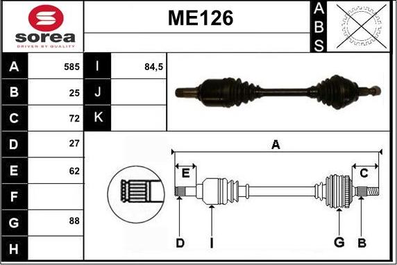 Sera ME126 - Arbre de transmission cwaw.fr