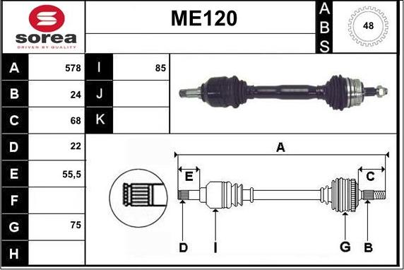 Sera ME120 - Arbre de transmission cwaw.fr