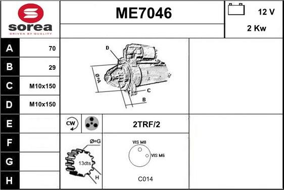 Sera ME7046 - Démarreur cwaw.fr