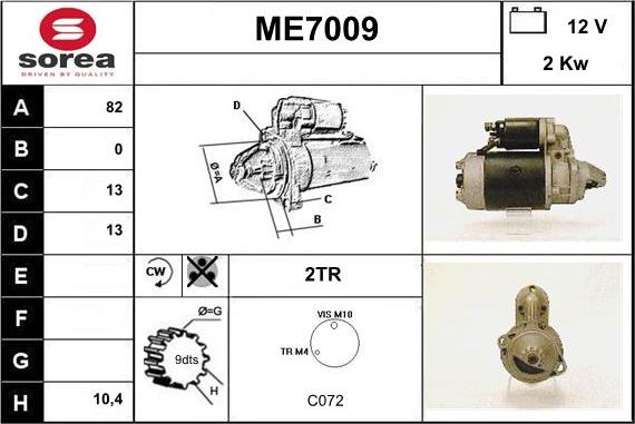 Sera ME7009 - Démarreur cwaw.fr