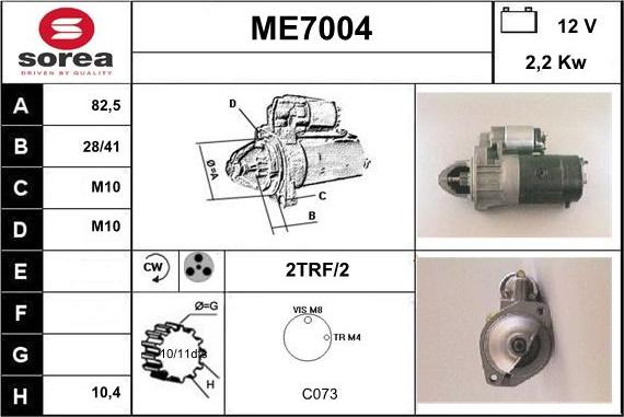 Sera ME7004 - Démarreur cwaw.fr