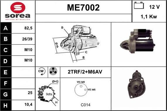 Sera ME7002 - Démarreur cwaw.fr