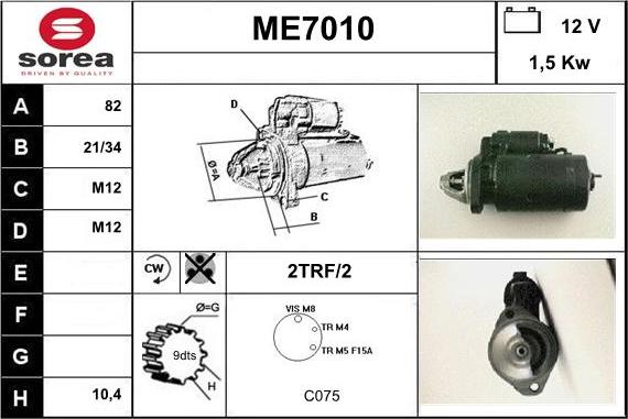 Sera ME7010 - Démarreur cwaw.fr