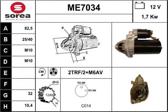 Sera ME7034 - Démarreur cwaw.fr