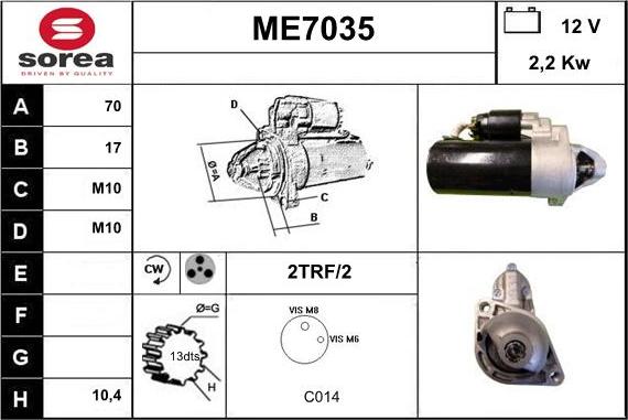 Sera ME7035 - Démarreur cwaw.fr