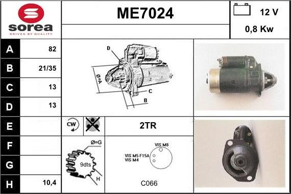 Sera ME7024 - Démarreur cwaw.fr