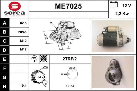 Sera ME7025 - Démarreur cwaw.fr