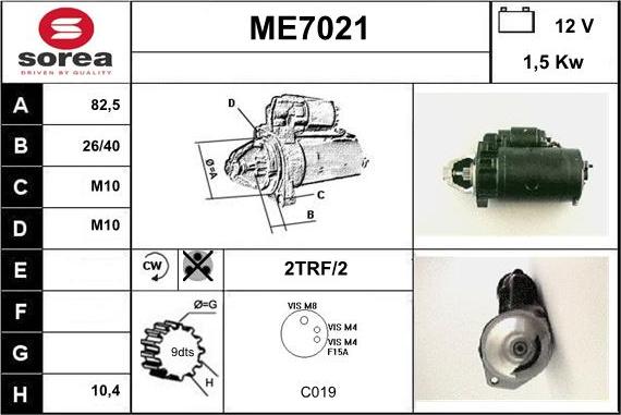 Sera ME7021 - Démarreur cwaw.fr