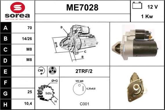 Sera ME7028 - Démarreur cwaw.fr