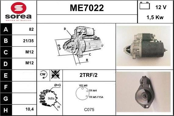 Sera ME7022 - Démarreur cwaw.fr