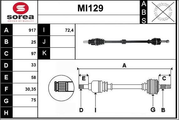 Sera MI129 - Arbre de transmission cwaw.fr