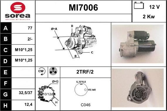 Sera MI7006 - Démarreur cwaw.fr