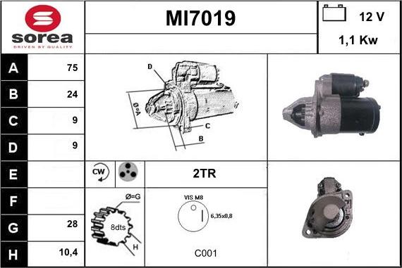 Sera MI7019 - Démarreur cwaw.fr