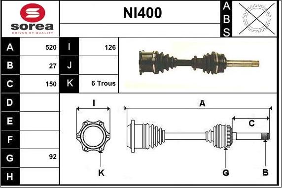 Sera NI400 - Arbre de transmission cwaw.fr