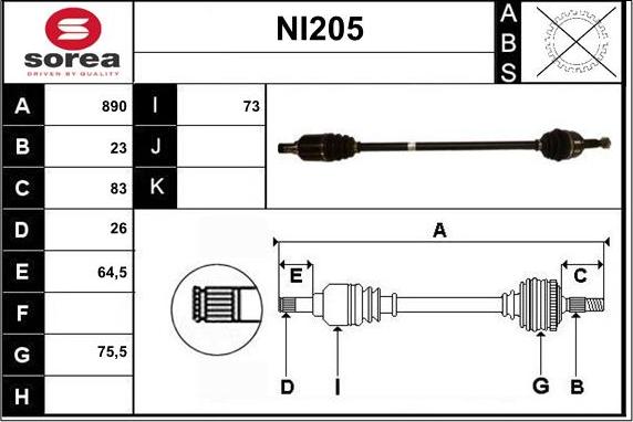 Sera NI205 - Arbre de transmission cwaw.fr