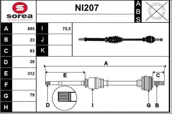 Sera NI207 - Arbre de transmission cwaw.fr