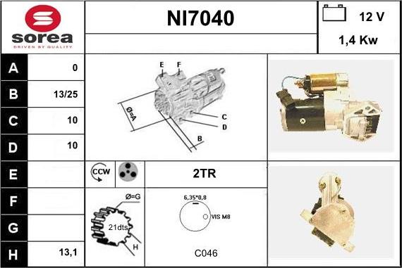 Sera NI7040 - Démarreur cwaw.fr