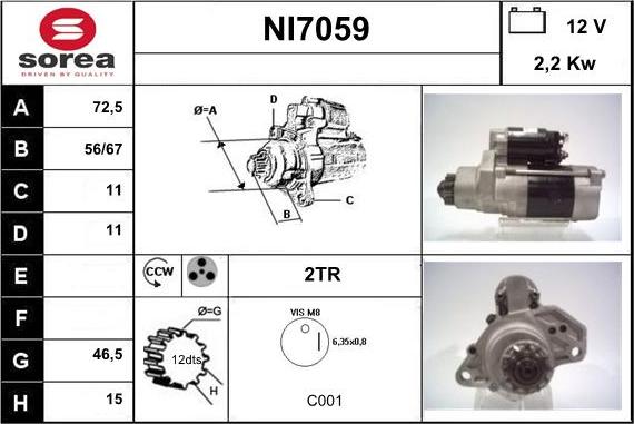 Sera NI7059 - Démarreur cwaw.fr