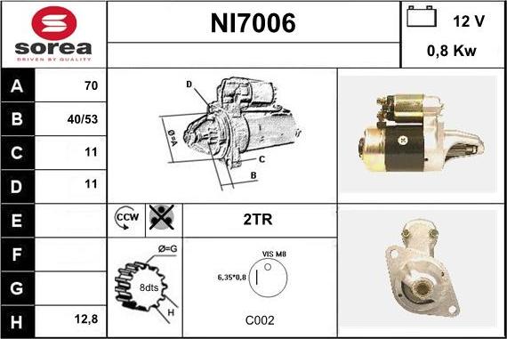 Sera NI7006 - Démarreur cwaw.fr