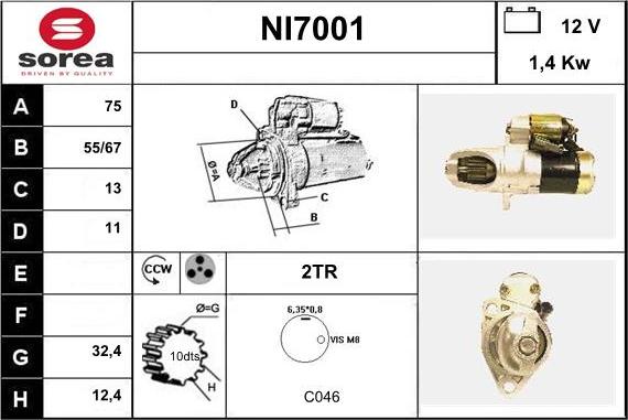 Sera NI7001 - Démarreur cwaw.fr