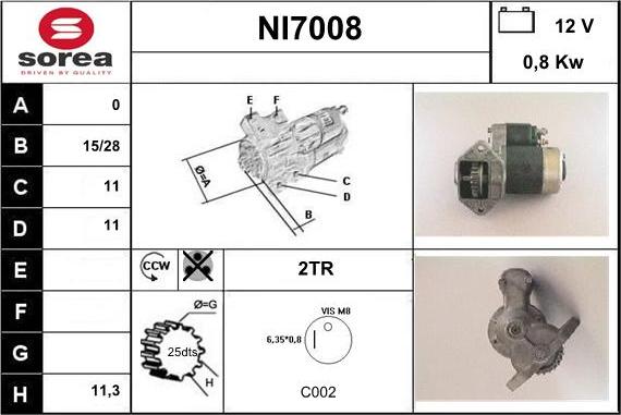 Sera NI7008 - Démarreur cwaw.fr