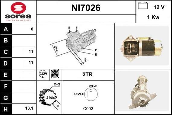 Sera NI7026 - Démarreur cwaw.fr