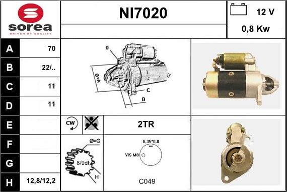 Sera NI7020 - Démarreur cwaw.fr