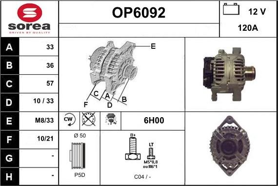 Sera OP6092 - Alternateur cwaw.fr