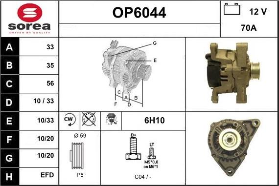 Sera OP6044 - Alternateur cwaw.fr