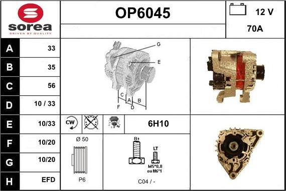 Sera OP6045 - Alternateur cwaw.fr