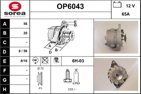 Sera OP6043 - Alternateur cwaw.fr