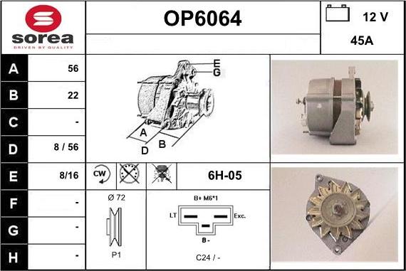 Sera OP6064 - Alternateur cwaw.fr