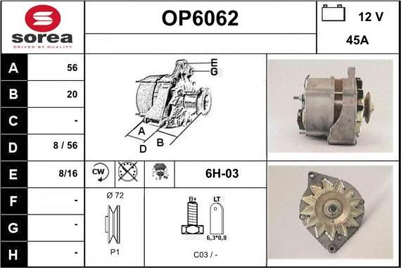 Sera OP6062 - Alternateur cwaw.fr