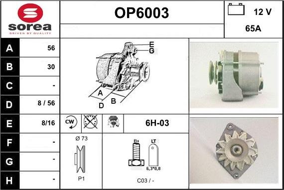 Sera OP6003 - Alternateur cwaw.fr