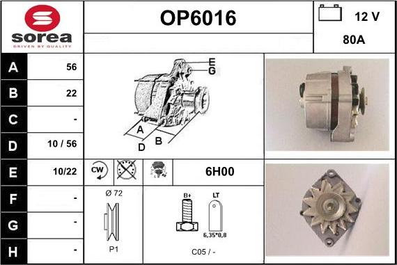 Sera OP6016 - Alternateur cwaw.fr