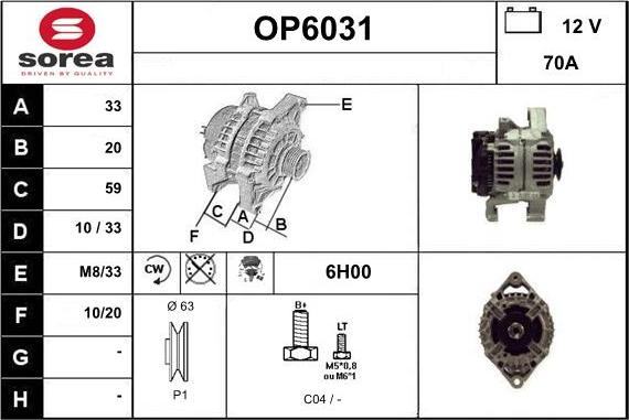 Sera OP6031 - Alternateur cwaw.fr