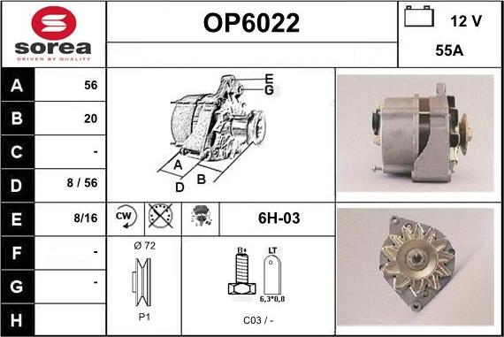 Sera OP6022 - Alternateur cwaw.fr