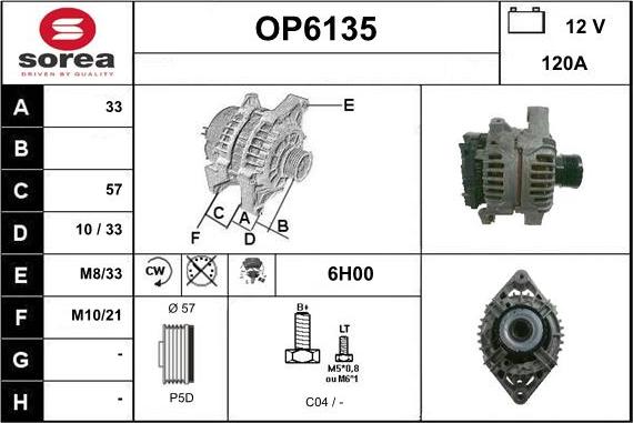 Sera OP6135 - Alternateur cwaw.fr