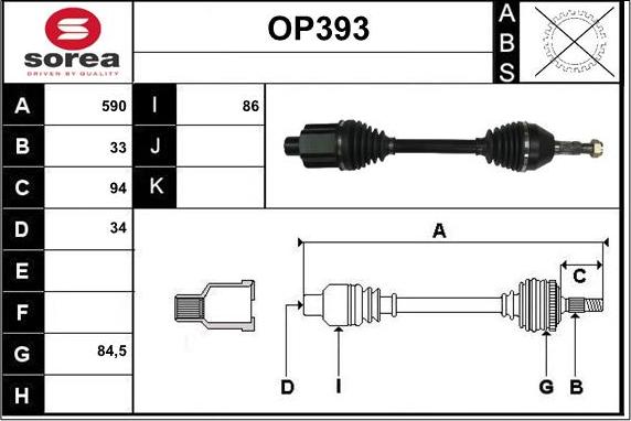 Sera OP393 - Arbre de transmission cwaw.fr