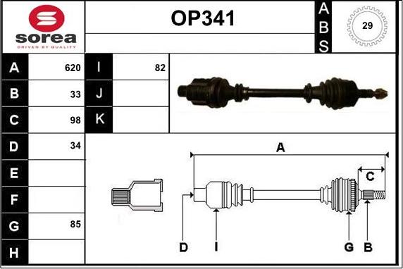 Sera OP341 - Arbre de transmission cwaw.fr