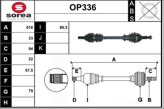 Sera OP336 - Arbre de transmission cwaw.fr