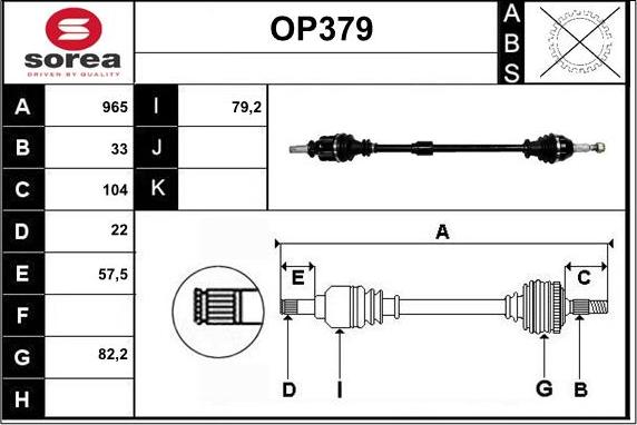 Sera OP379 - Arbre de transmission cwaw.fr